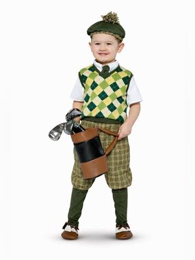 NEW Toddler Golf Costume 3T-4T | Kids Golfer Halloween Outfit Caddy Set NIP
